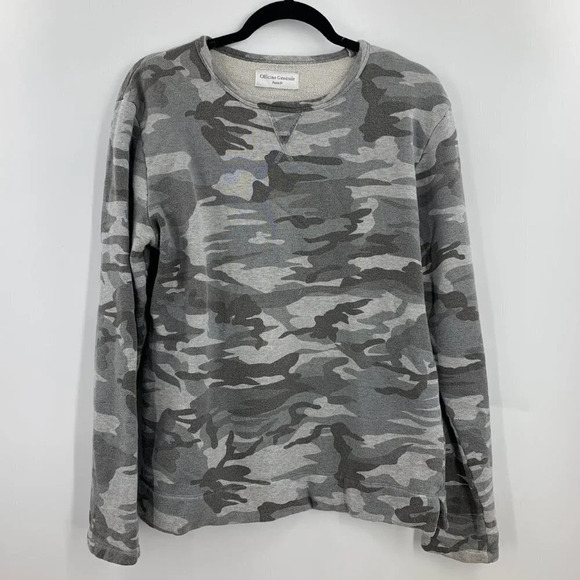Officine Generale Women's Looped Cotton Camouflage Logn Sleeve Sweatshirt Size S - Picture 1 of 10